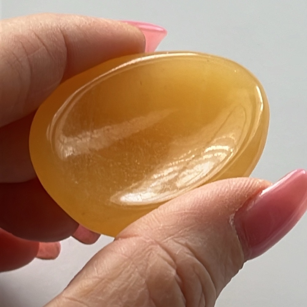 Orange Calcite Crystal Worry Stone